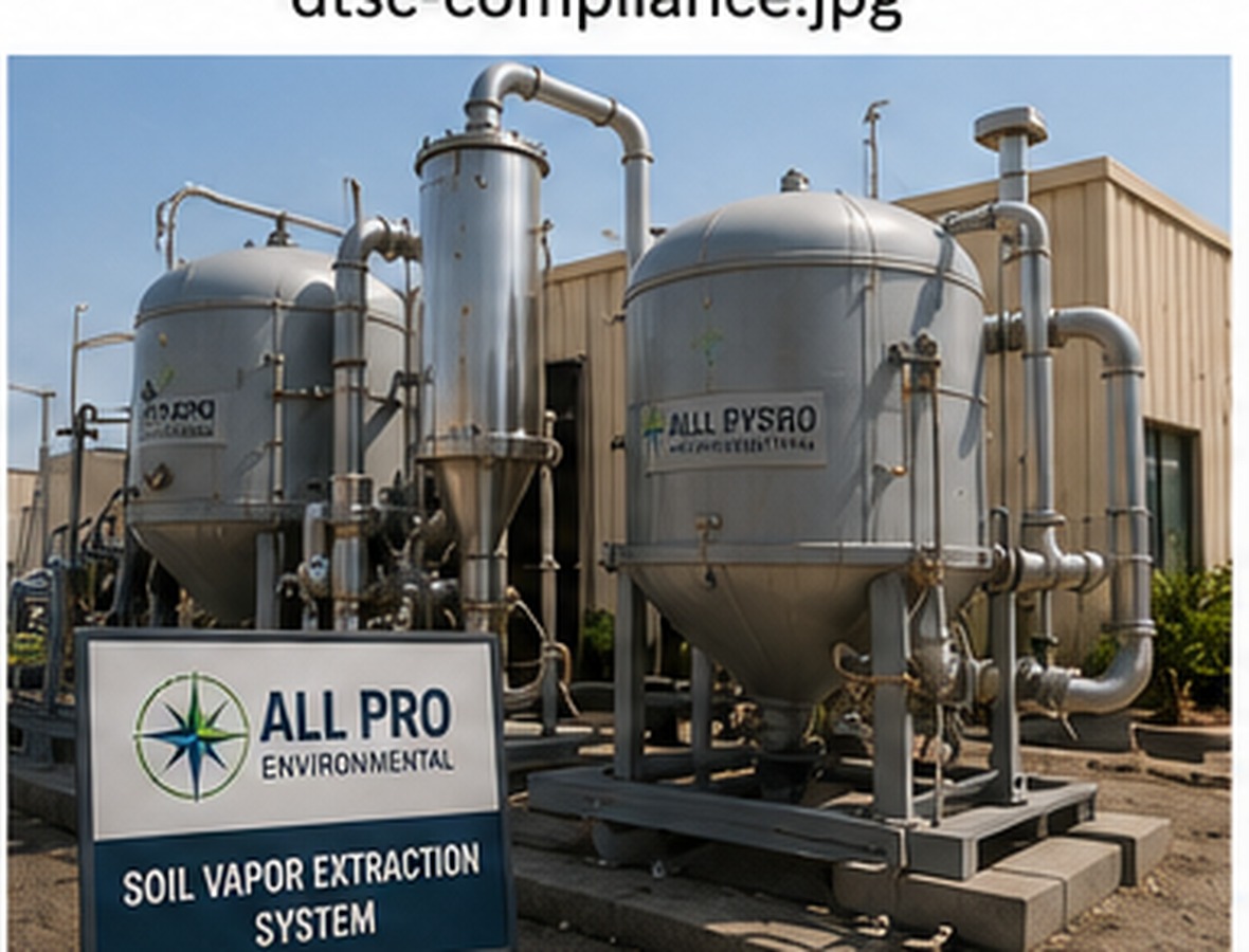 Soil vapor extraction system for VOC remediation designed and managed by All Pro Environmental.