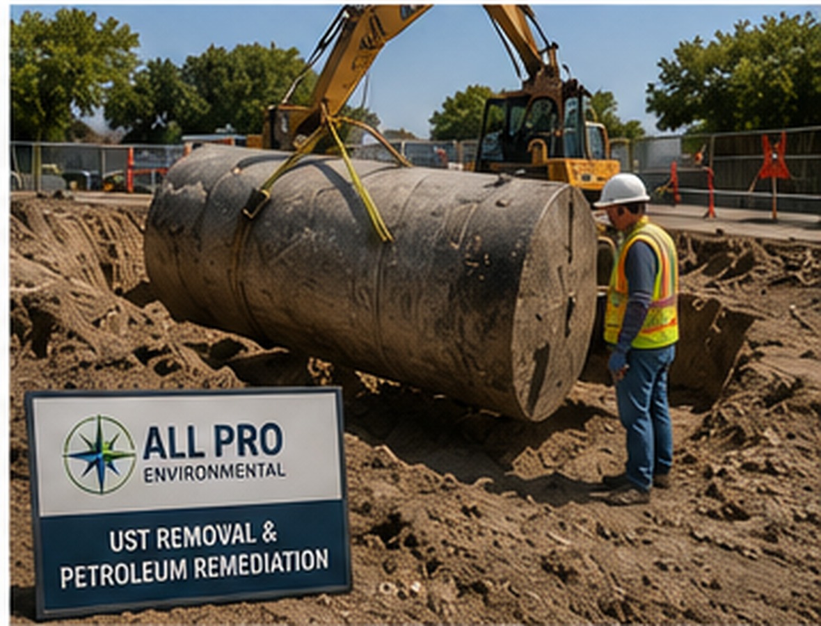 Underground storage tank removal and petroleum remediation project managed by All Pro Environmental.